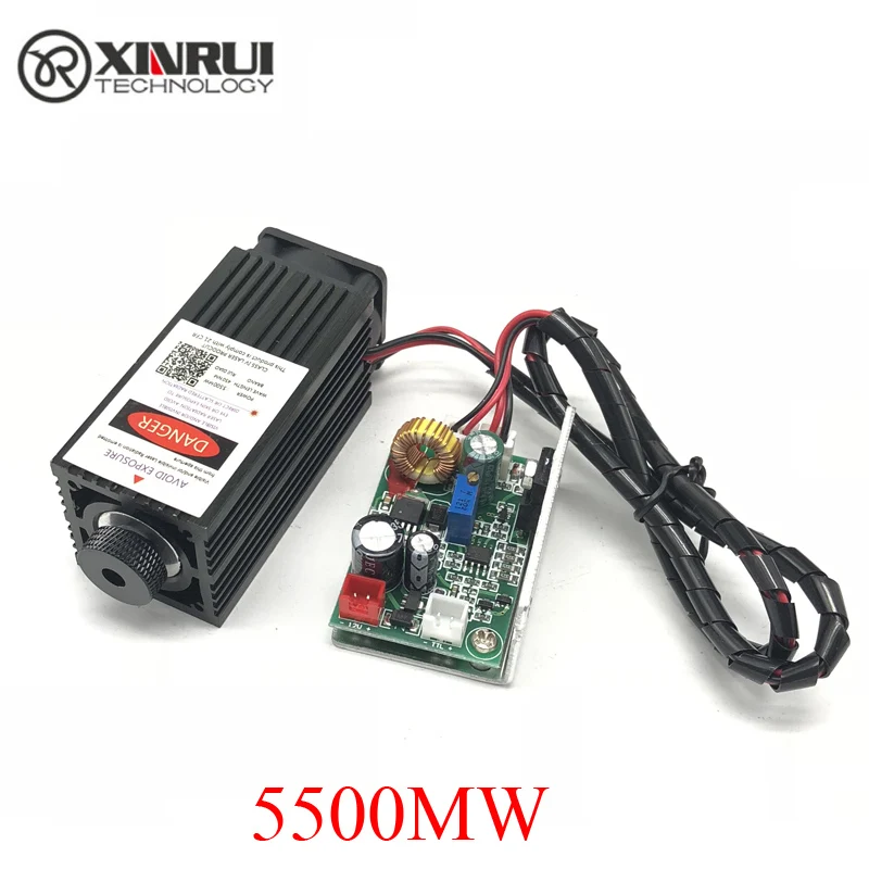 Preise 5,5 w high power 445NM mit schwerpunkt blau laser modul laser gravur und schneiden TTL modul 5500mw laser rohr + brille