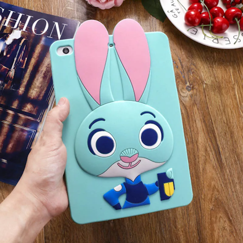 Чехол для планшета для нового ipad 9,7 дюйма с милым мультяшным Кроликом, детский противоударный силиконовый резиновый чехол на заднюю панель для ipad чехол