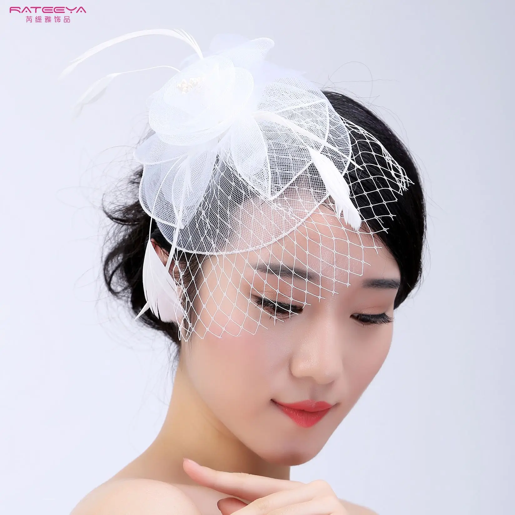 Fashion women s headwears gorgeous grenadine feather wedding party gifts hair accessories attractive hairpins for pretty