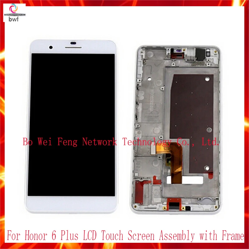 High Quality Lcd Assembly LCD Digitizer Touch Screen Complete with Frame For Huawei honor 6 plus Free Shipping