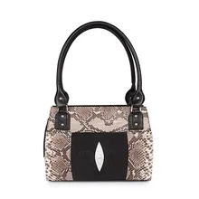 Шикарная дизайнерская женская сумка из натуральной змеиной кожи питона с верхней ручкой, женская сумка на одно плечо из кожи ската, Женский кошелек для работы