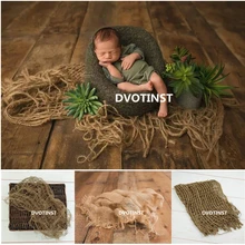Dvotinst новорожденных реквизит для фотосъемки Kakhi льняное полотно пеньковое фоновое одеяло Fotografia аксессуары студийные фотосессии