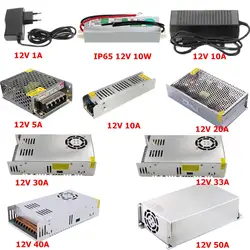 Светодио дный Трансформаторы освещения AC 220 В до 12 В Питание 1A 5A 10A 20A 30A 40A 50A светодио дный драйвера 10 Вт 60 Вт 400 Вт 500 Вт Светодиодные ленты