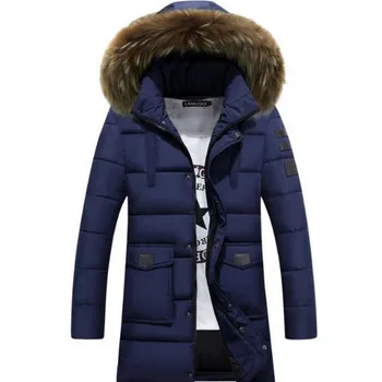 

2020 Mens Parka Fur Hooded Long Jackets and Coats Men Winter Warm Thick Fur Collar Causal Parkas Cotton Male Outwear Size 4XL