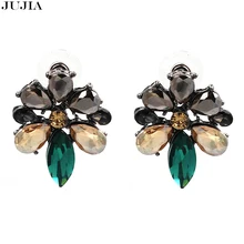 Модная распродажа, новые женские модные ювелирные изделия, милые серьги ручной работы, милые сережки со стразами для девушек