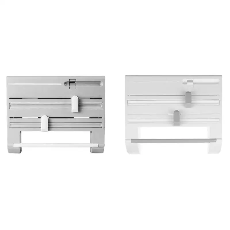 6 in1 المطبخ لفة حامل رف جدار موزع دوّار احباط رف الأنسجة ورقة تخزين الرف شحن مسمار المطبخ متعددة الوظائف أداة