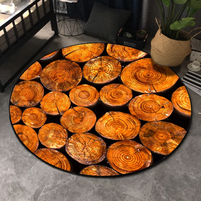 New Tree Rings Round Carpet for Living Room 3D Dry Wood Parlor Kids Bedroom Chair Rugs Bathroom Non-slip Mat alfombra tapetes New Tree Rings Round Carpet for Living Room 3D Dry Wood Parlor Kids Bedroom Chair Rugs Bathroom Non-slip Mat alfombra tapetes