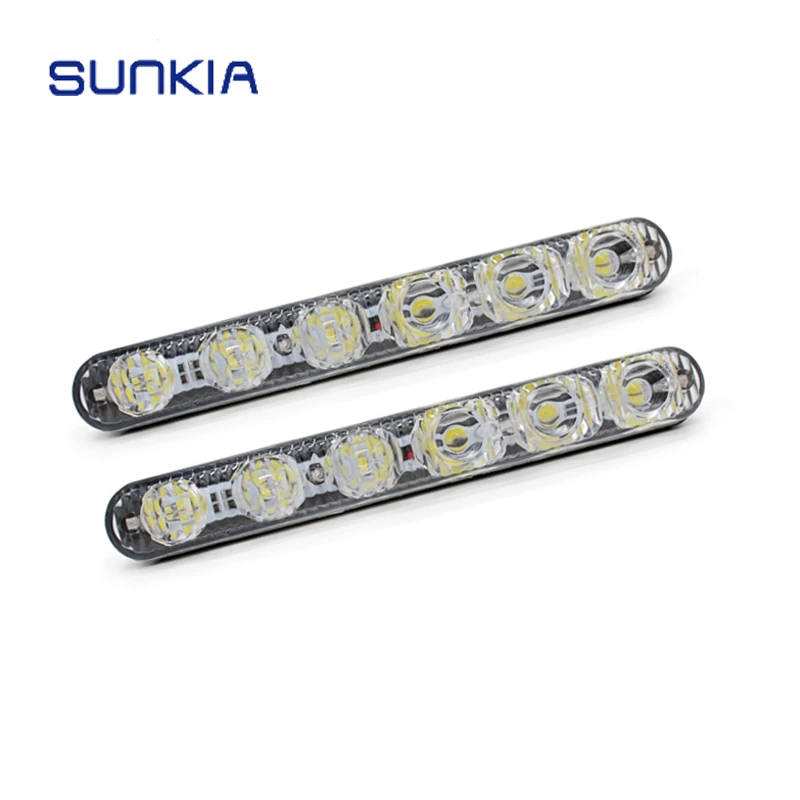 

SUNKIA Car External Lights High Power Headlight High/Low Beam Aluminum Driving Fog Lamp Auto LED Daytime Running Light DRL