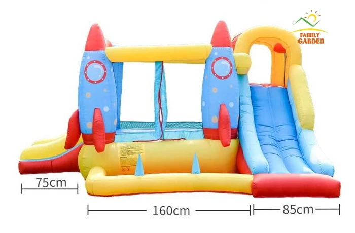 Ракета надувной прыжок замок перемычка Батут Дом с 450 Вт воздуходувки, надувной мяч бассейн слайд бросок игра для детей