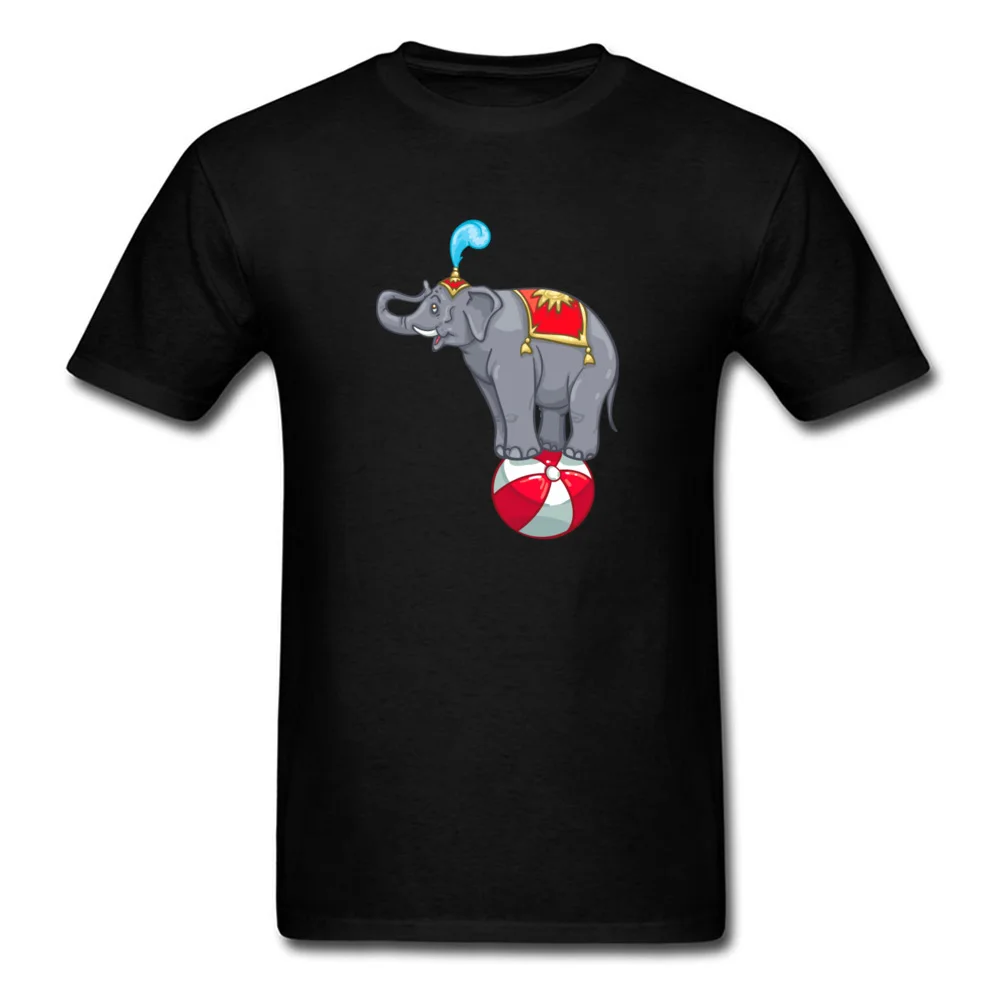 

Lasting Charm Sports T-shirt Elephant Circus Tee Shirt For Men Short Sleeve O-neck Black Sweatshirt