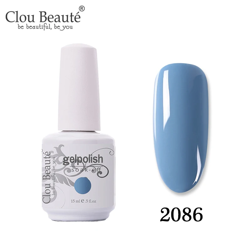 Clou Beaute Gellak UV 15 мл полуперманентный лак для ногтей гель основа и верхнее покрытие замочить от ногтей Живопись гель лак для ногтей - Цвет: 2086