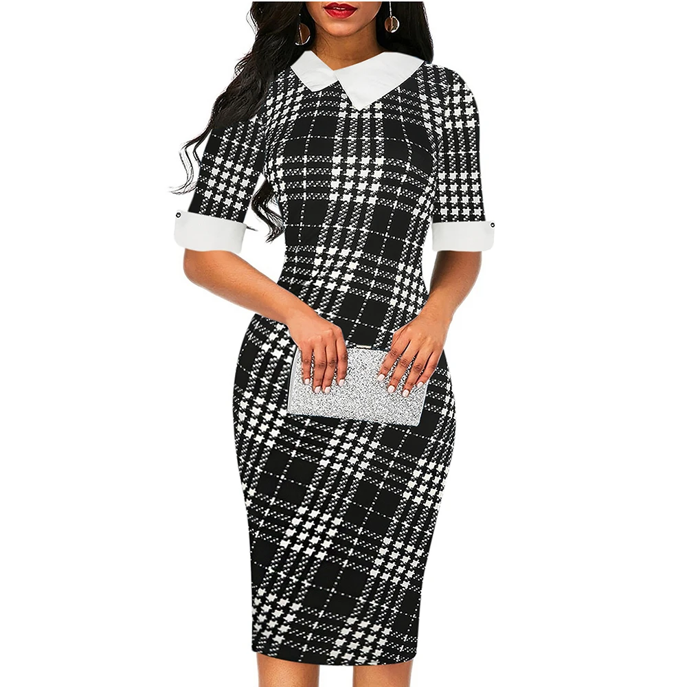 Винтажное платье с запахом и рукавами Berydress облегающее футляр отложным