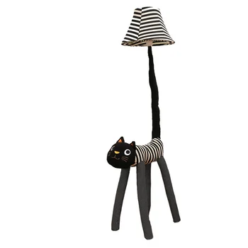 

Modern Lovely fabric black cat floor lamp romantic rural creative Study Room floor lamp cute children bedroom floor lights
