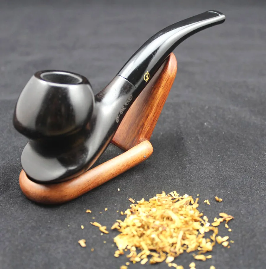 16 Set di strumenti di Natura Fatti A Mano In Legno di Ebano Tubo di Fumo di Tabacco Tubo di Fumo di Legno + Custodia + Supporto + 10pcs 9 millimetri Tubo di Filtri 360h - immagine 2