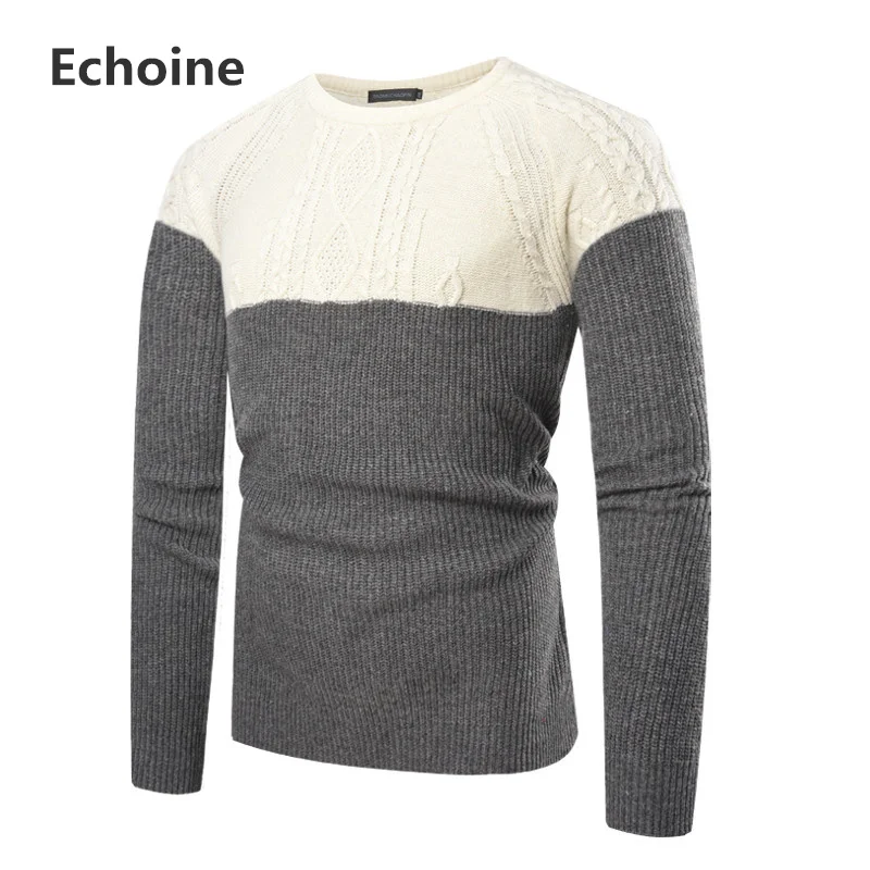

Men Winter Sweater Knitting Pullover Mens Patchwork O-neck Knitting Sweater Male Winter Clothing Casual Loose Knitted Pullovers