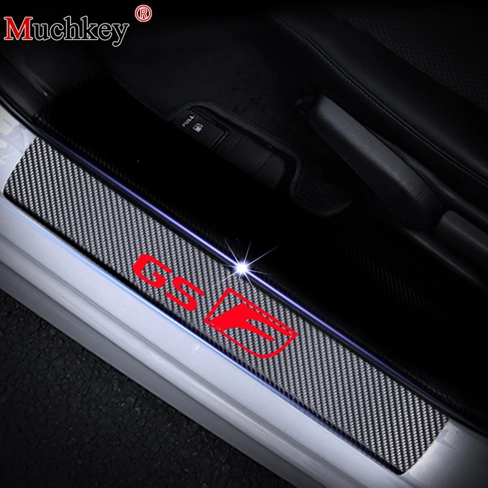 4D Carbon Fiber Vinyl Sticker font b Car b font Door Sill Protector Scuff For Lexus