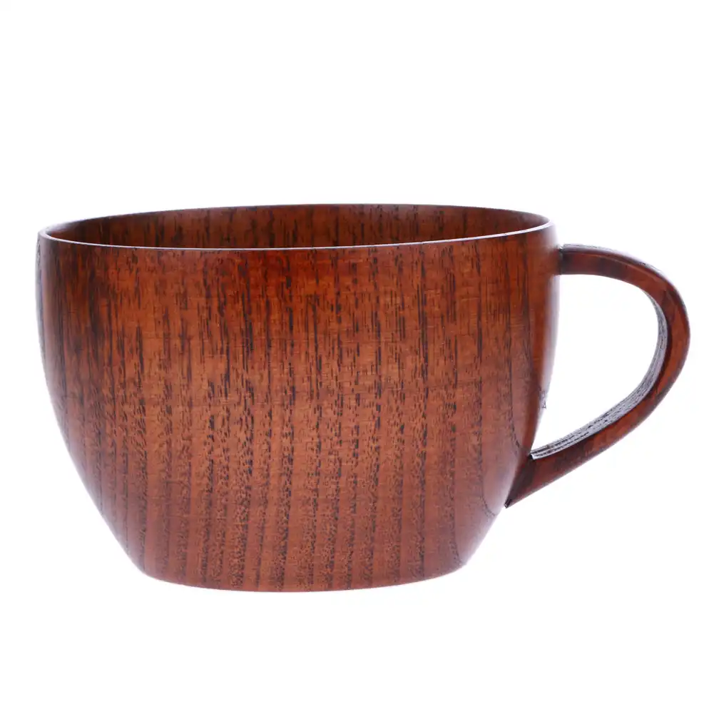 Brown matt Natural Big Belly Zizyphus Jujube Wooden Water Coffee Tea Cup Drinkware Wooden Cup Belly Cup 
