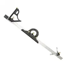 Profissional régua de ângulo direito metal ajustável combinação quadrado ângulo direito régua engenheiro ferramenta medição faixa 600mm