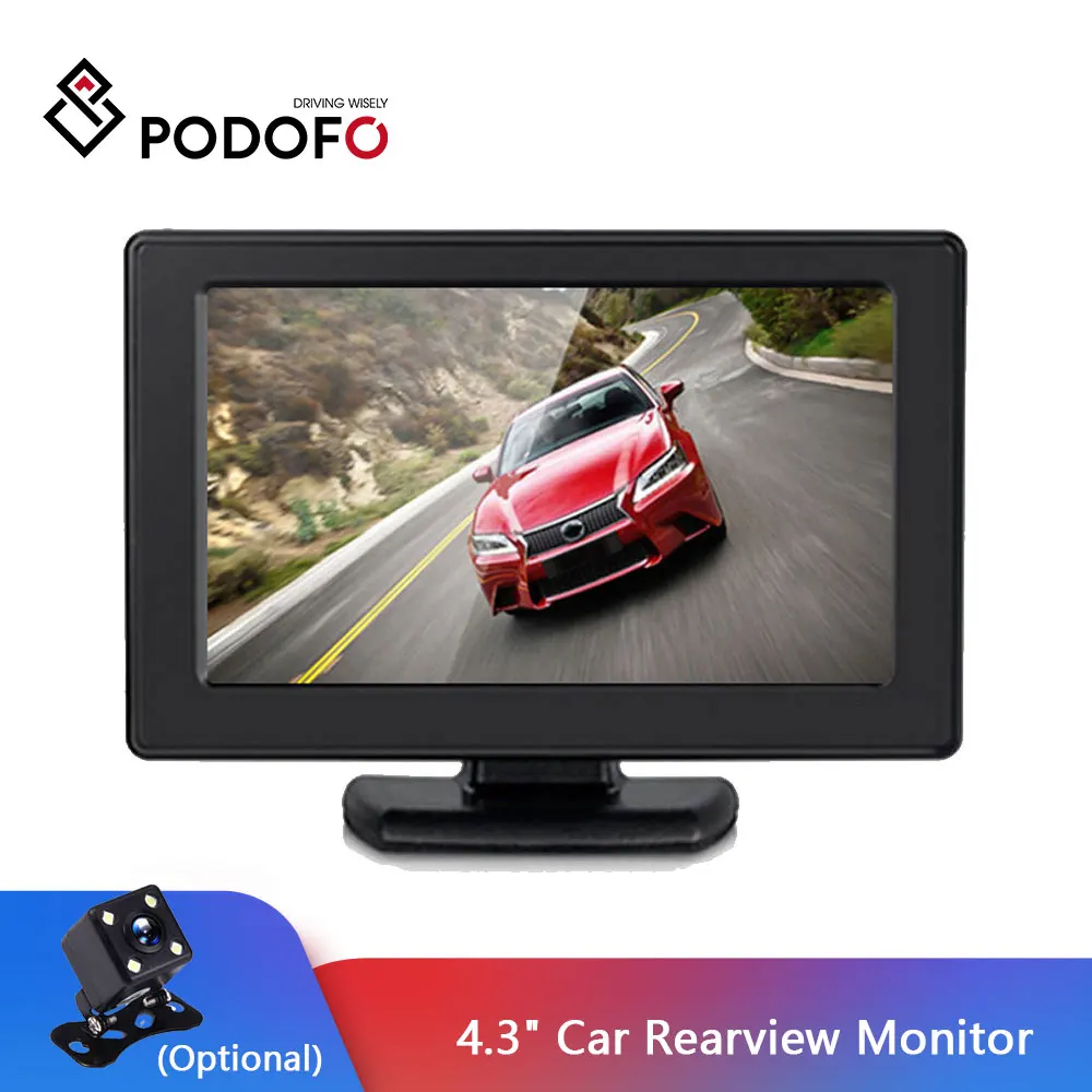 Автомобильная камера заднего вида Podofo с цветным ЖК дисплеем 4 3 дюйма|monitor rear|monitor