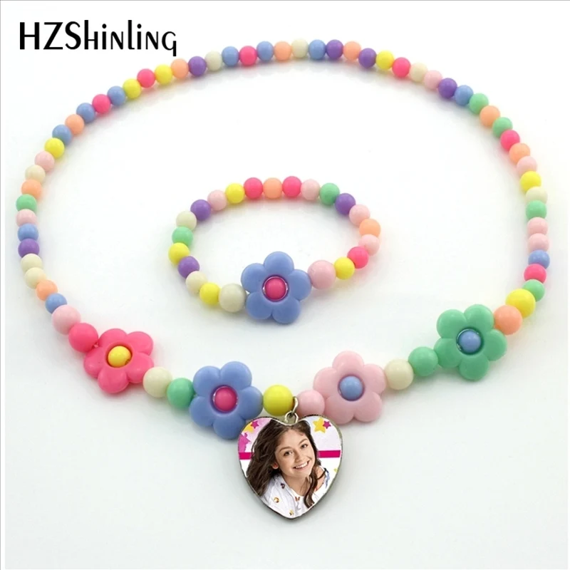 HZShinling, Новое поступление, ожерелье с подвеской в виде сердца сои луна, модный стеклянный купол Elenco De Soy Luna, цветок, звезда, бусины, ювелирные изделия для девочек