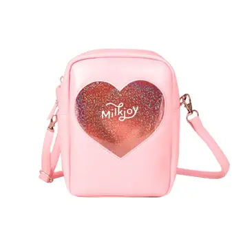 

Girls Hologram Heart Shaped Crossbody Bags Holographic Summer Beach Bag Kids Satchel Purse