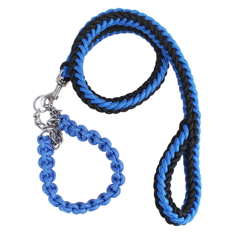 Blue HE Нейлоновый Регулируемый Собачий Ошейник Тяговый канат Щенячий автомобильный ремень безопасности подходит для тренировка большой собаки нескользящий цветной поводок для домашних животных - Цвет: Blue