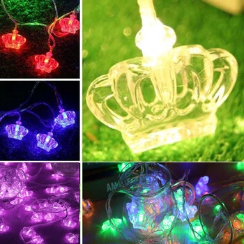 

New Year Christmas Decor 10 LED Princess Crown Lights Girls Fairy Light Garden Wedding Festival Party Holiday Bedroom Lighting