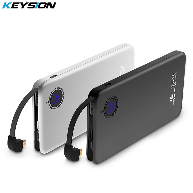 Внешний аккумулятор KEYSION мобильный телефон с быстрой зарядкой и 3 портами QC3.0 8000