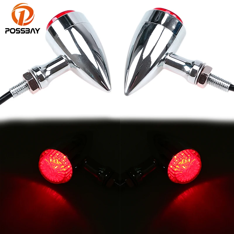 POSSBAY Universal Motorcycle Turn Signals Pit Bike Flasher Light for