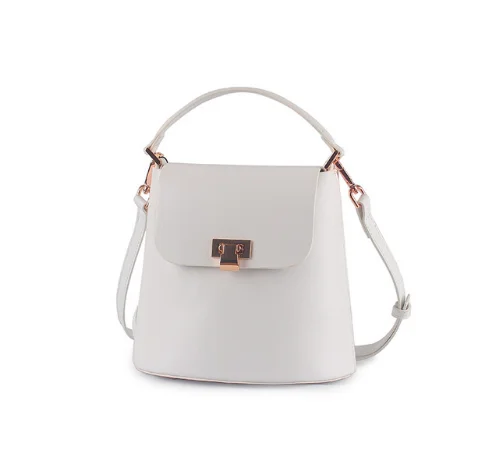 

New Korean Genuine Leather High Quality Bucket Bag Oil Wax Leather Retro Casual Shoulder Bag Luxury Designer Ladies Handbag Q068