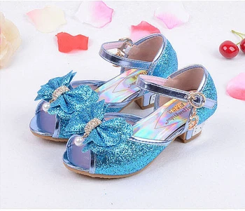 

New Girls Sandals High Heels Children Fashion Princess Leather Summer Elsa Shoes Chaussure Enfants Fille Sandalias Nina