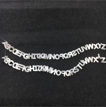

14pcs White Letter The Alphabet Natural Mother of Pearl Seashell For DIY Letter Jewelry(leave a messge of letters you want)