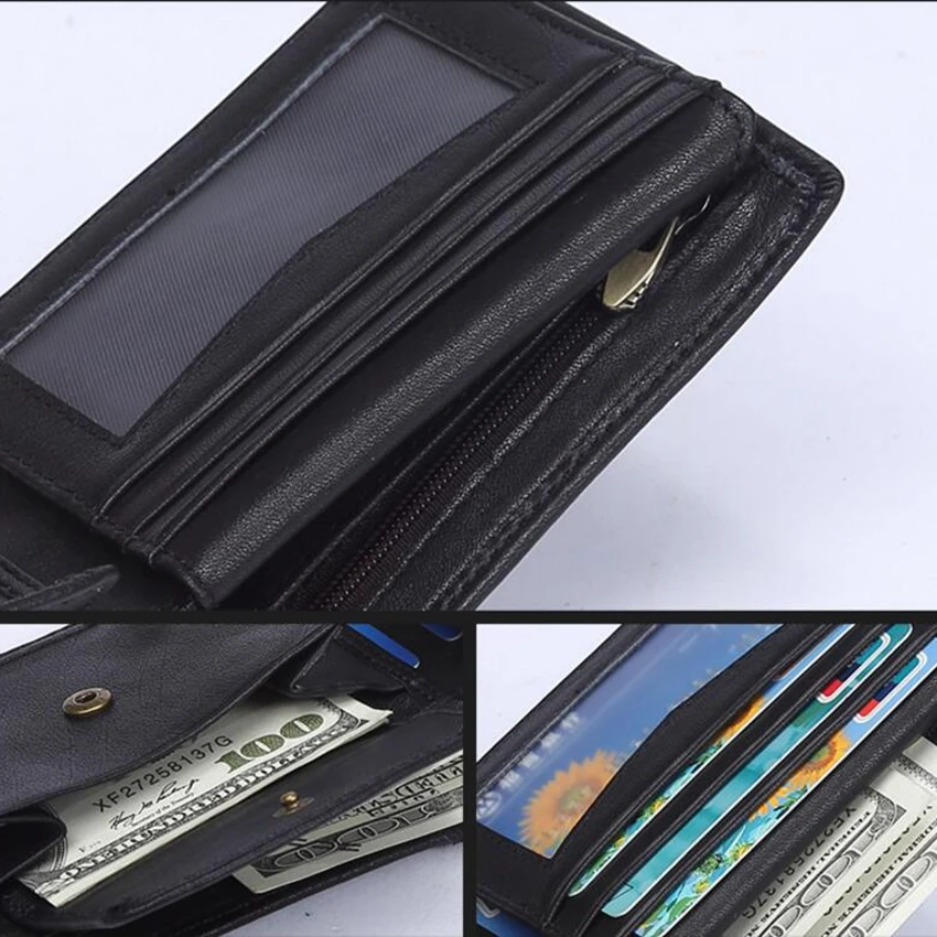 Мужской кошелек из натуральной кожи с индивидуальным именем RFID визитница