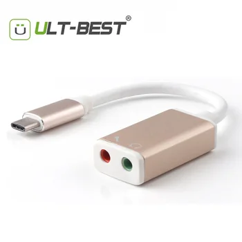 

ULT-Best USB Type-C to Audio JackType C USB-C to External Audio Stereo Sound Adapter with 3.5mm Speaker/Headphone and Micro