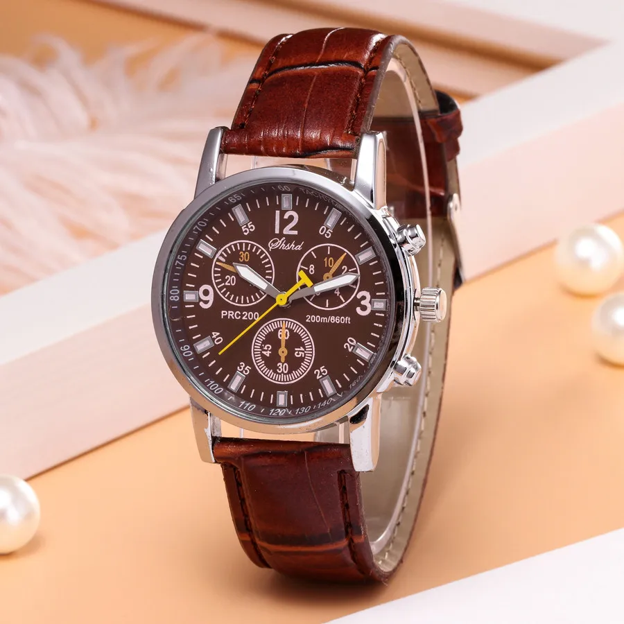 Blue-ray стекло нейтральный кварц имитирует наручные эпидермальный кожаный ремешок часы мужские Часы наручные вечерние часы бизнес часы g