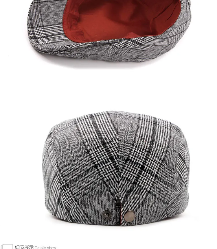 New Fashion Striped Beret Cotton Flat Hats For Men Women Newsboy Cap