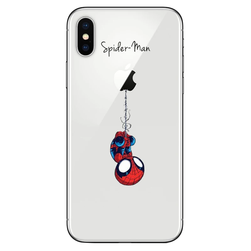Funny Marvel Case Spiderman Joker Iron Man Batman for Apple iphone X 8plus 8 plus Silicone Soft Clear TPU Cover Fundas Capinha (10)