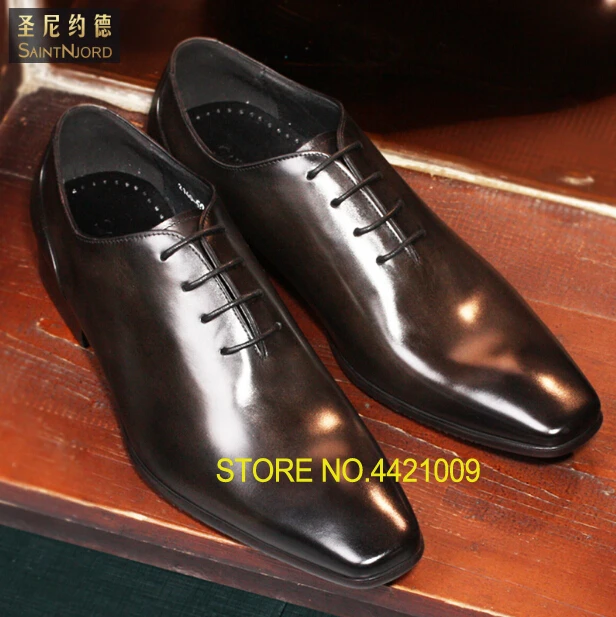 

Newest Italian handmade oxford shoes top quality mens wedding shoes Derby dress shoes square toe lace up formal oxfords EU44
