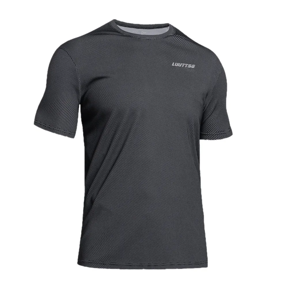 

UABRAV Summer Soft Breathable Men's Sport Shirt Running Shirt Gym Wear Fitness Sportswear Dry Fit Trainning Short Sleeve Jersey