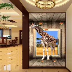 Пользовательские Жираф животных 3D фото обои для гостиной коридора домашний экран настенный Декор