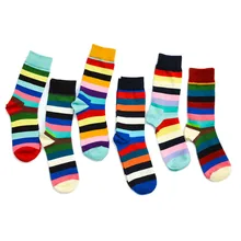 Новые хлопковые носки в стиле ретро дизайнерские разноцветные Лоскутные Полосатые носки до колена Мужские Женские носки