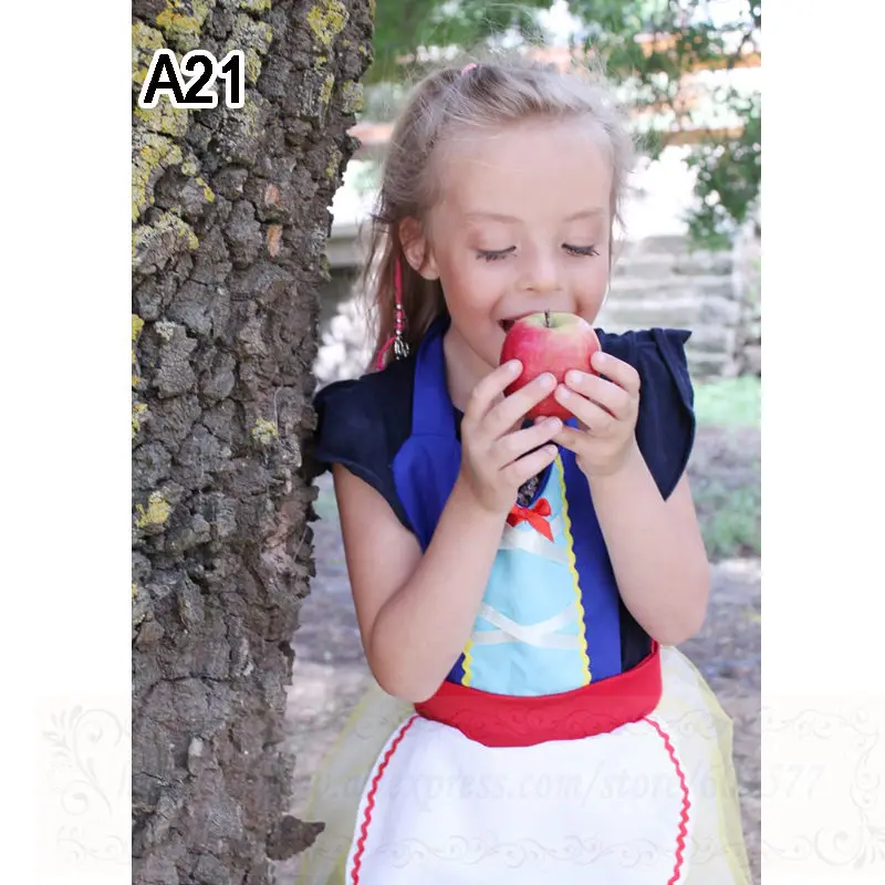 Costumes for Girls Mermaid Snow White Elsa Costume Minnie Anna Cosplay Princess Tutu Apron for Halloween Christmas Easter Party - Цвет: A21