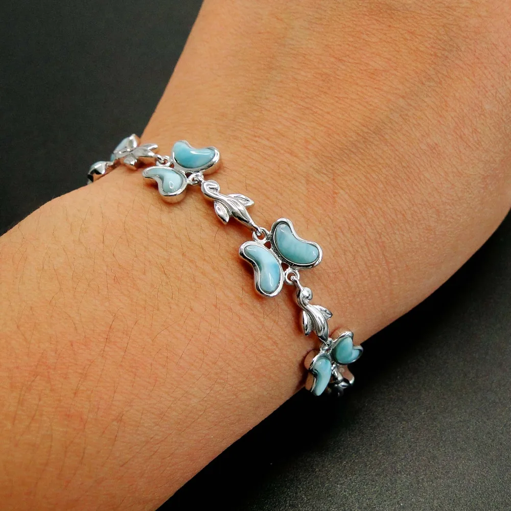 Natural Larimar Bracelet Fine Jewelry Butterfly Larimar Length 20cm/7.8 ...
