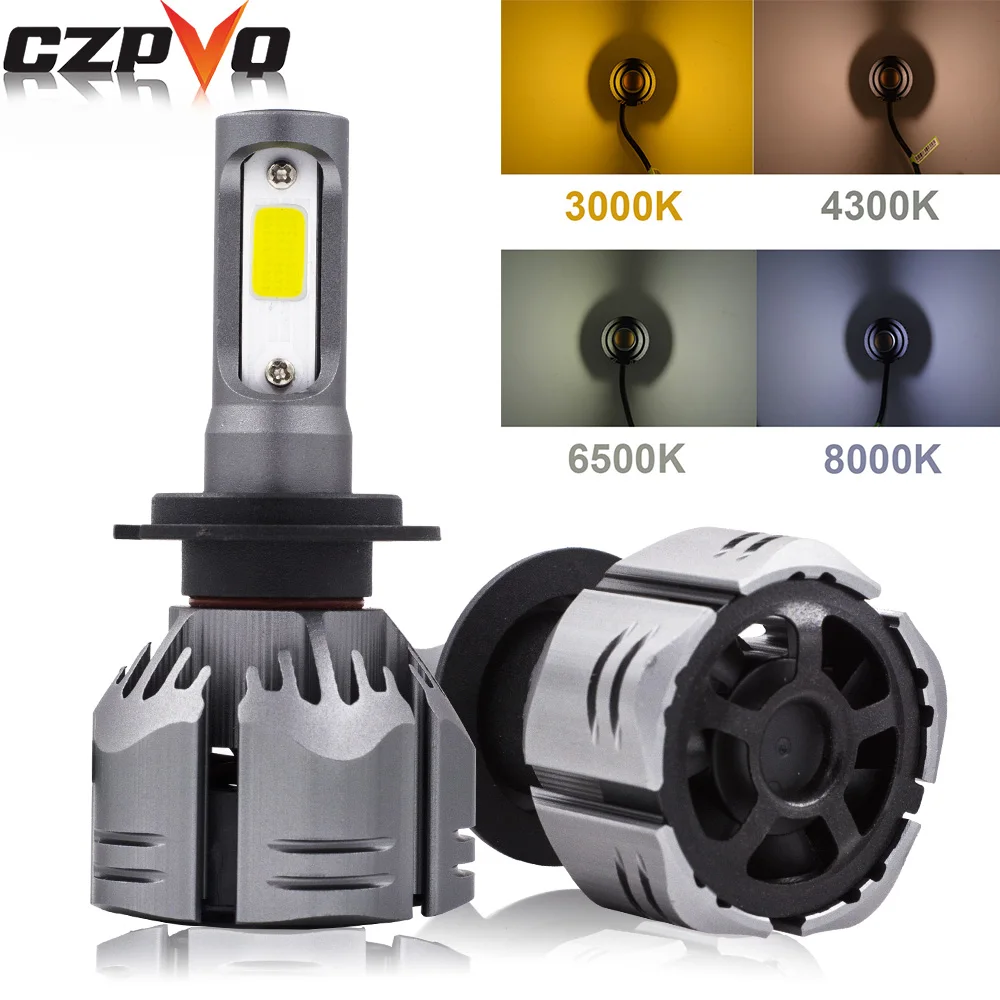 CZPVQ автомобильный головной светильник H7 светодиодный H11 H4 H1 H3 H8 H9 9005 9006 880 881 H13 9004 9007