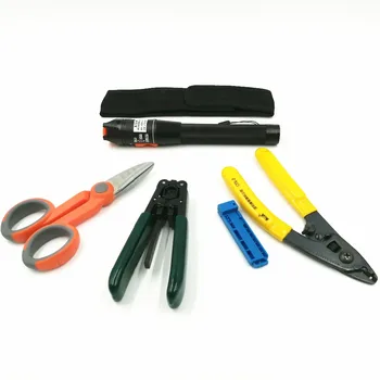 

5 in l 10MW metal Visual Fault Locator+Fibre stripping + optical fiber+Kevlar Scissors+Fixed Length track