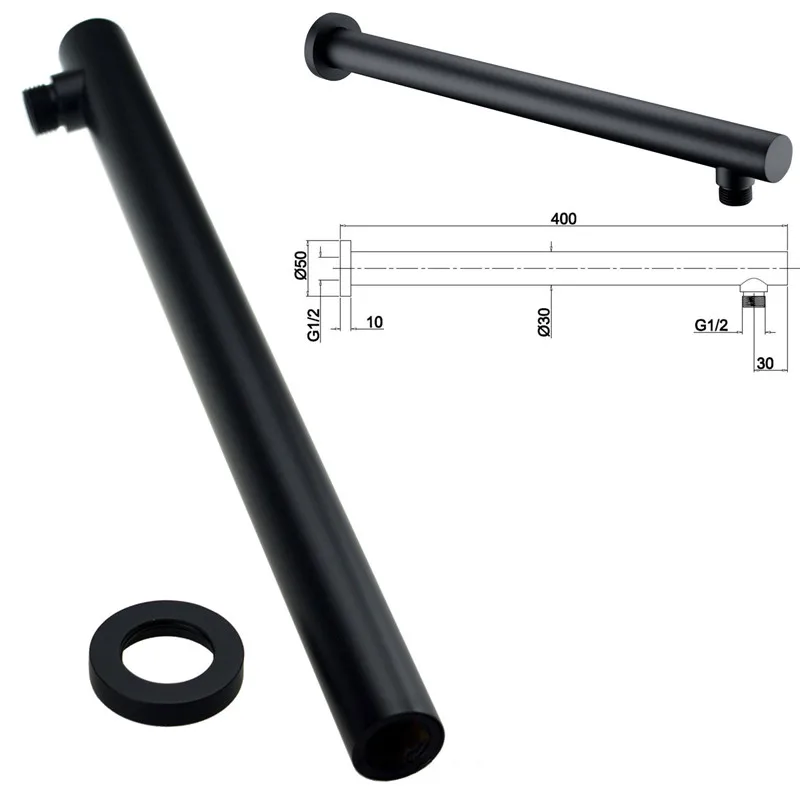 Online Neue Großhandel Förderung Premium Runde Stil Einzigen Handgriff Matte Schwarz Wand Badezimmer Dusche Sytem Set Mischbatterie Mit Headshower