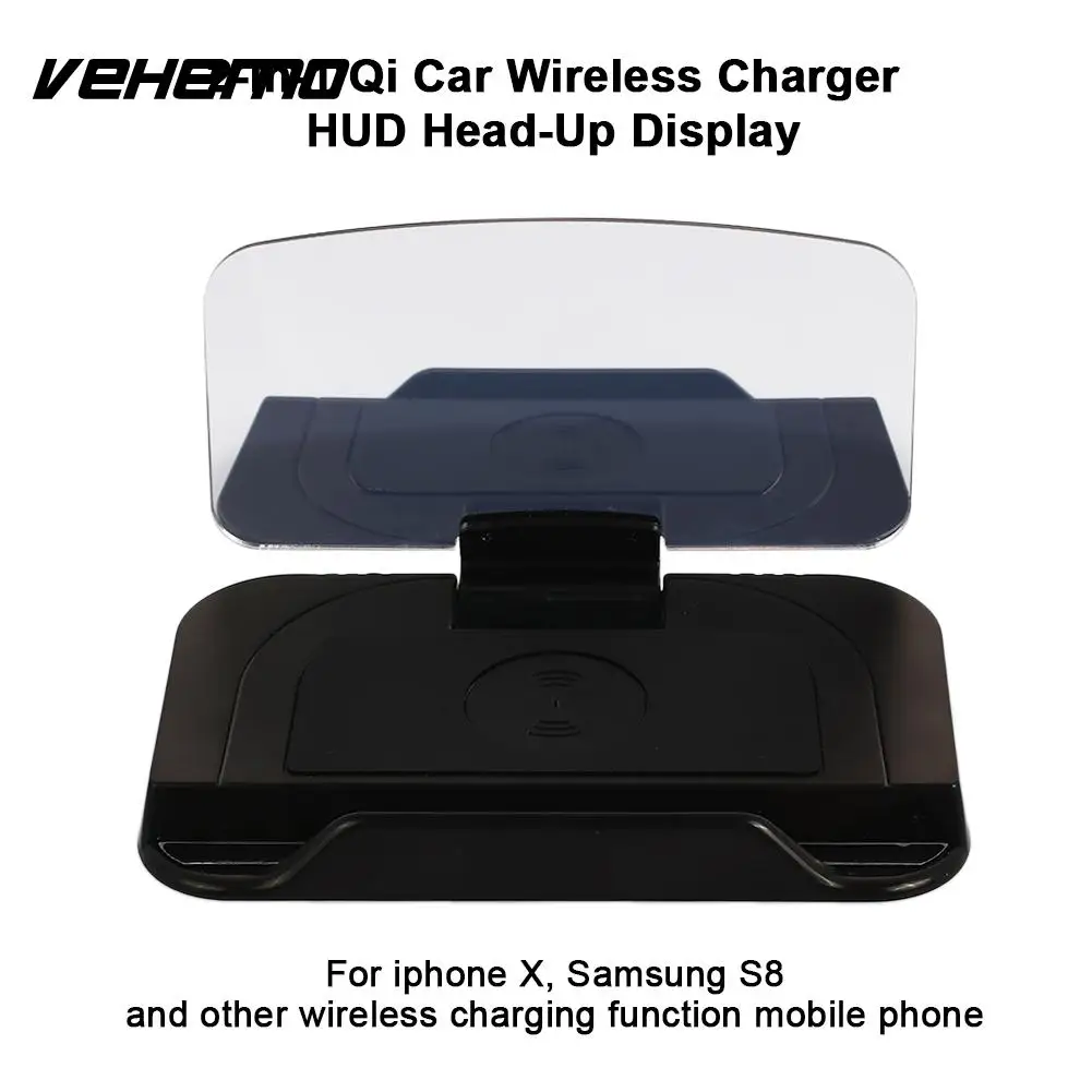 

Car GPS Holder Projection Bracket High Performance Phone HUD Stand Head-Up Display Wireless Charger Erect Black