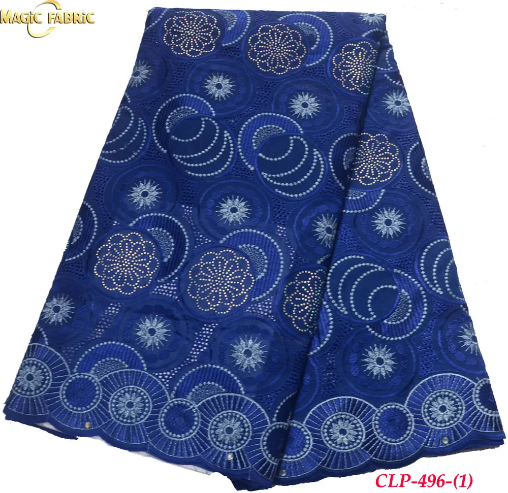 African Voile Lace Fabric 2019 High Quality Swiss lace In Switzerland Cotton Blue Dresses For Women CLP-496 | Дом и сад