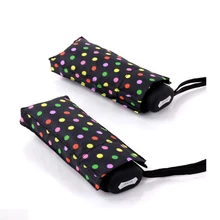 Mini parapluie pliant à points colorés | Parapluie de pluie pour femmes 195g, imperméable Super léger, petites poches, parapluie de voyage l'impôt