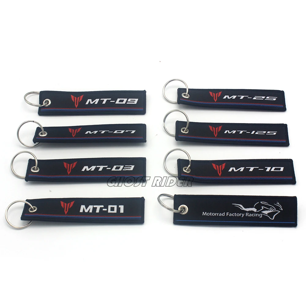 

For Yamaha Tracer 900 GT MT125 MT25 MT01 MT03 MT07 MT09 MT10 Motorcycle Embroidery Key Holder Chain Collection Keychain